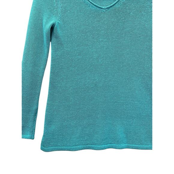 J. McLaughlin Sweater Women’s Blue V-Neck Open Knit Pullover Boho size XS - Picture 4 of 10
